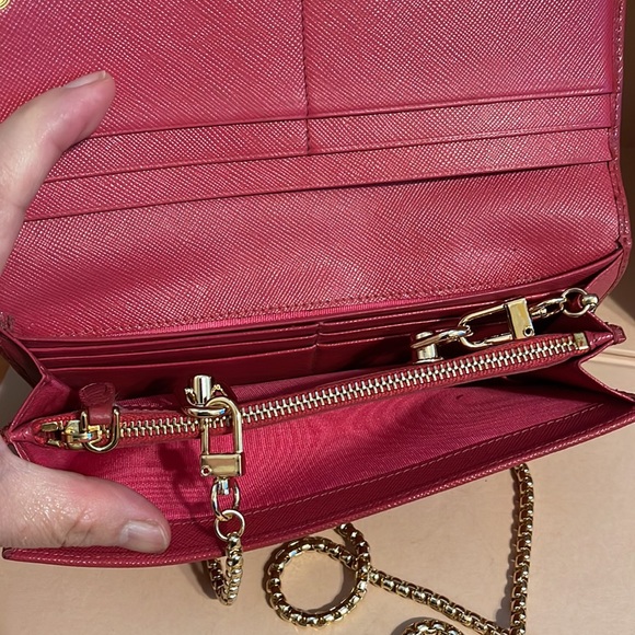 Authentic Prada wallet with unbranded D-ring & unbranded metal strap (repainted) - Picture 6 of 15